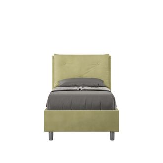 Itamoby Letto Singolo Con Rete Imbottito 90x200 Microfibra T&egrave; Verde Appia