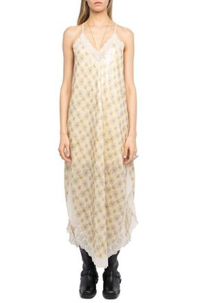 Zadig&Voltaire Ristyl Mirror Flowers Sequin Slipdress in Vanille at Nordstrom, Size X-Small