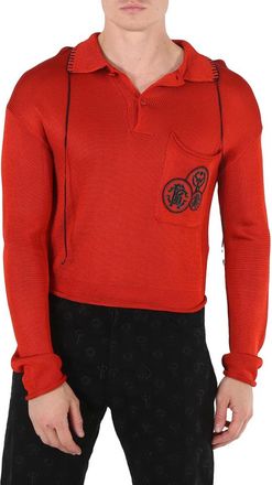 Roberto Cavalli Mens Jasper Polo Sweater, Size Medium