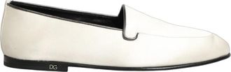 Dolce & Gabbana Satijnen Logo Slip-On Ballerinas - Heren - Loafers - Wit - 41 EU - Satijn - Schoenen