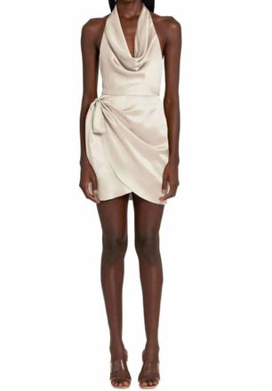 Amanda Uprichard Martine Silk Mini Dress In Chalk