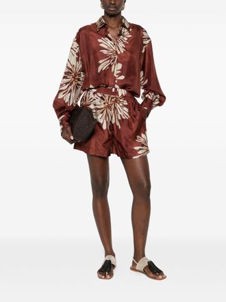 Brunello Cucinelli Bedrukte Zijde Shirt