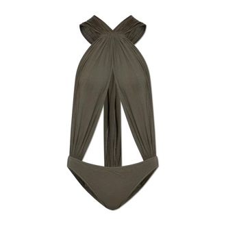 Rick Owens Body, female, Green, Size: XS Draped Bodysuit