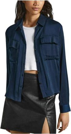 Pepe Jeans London Light Jassen - Dames - Zomerjassen - Blauw - XS - Satijn - Jassen