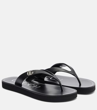 Gucci Mila Double G leather thong sandals