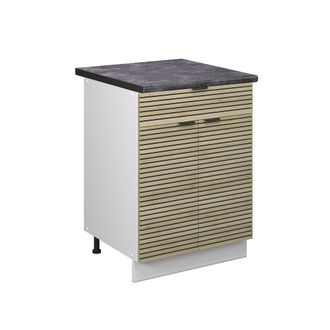 Vicco Mueble Bajo De Cocina Fame-line, Panel De Roble, 60 Cm Con Caj&oacute;n, Et Antracita Vicco
