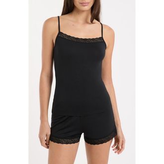 Etam Kitty Lace Trim Camisole in Black at Nordstrom, Size X-Small