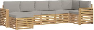 vidaXL Conjunto De Sof&aacute;s De Exterior 7 Uds. Blanco Y Gris Claro Vidaxl