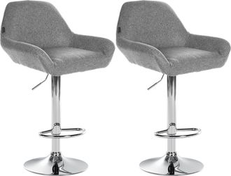 Clp Clp - Set De 2 Taburetes Braga En Tela Gris Cromado