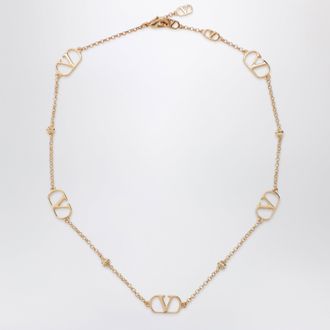 Valentino Garavani VLogo Signature Necklace in Gold-Tone Metal