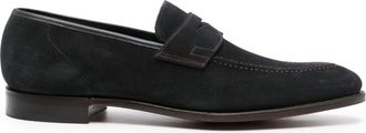 Crockett & Jones almond-toe suede loafers - men - Calf Leather/Calf Leather/Calf Leather - 8 1/2 - Blue