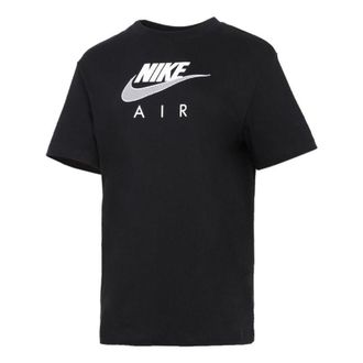 Nike (WMNS) Nike Air Logo Casual Sports Short Sleeve Black T-Shirt CZ8615-010