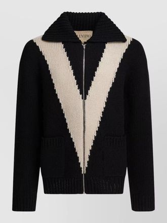 Valentino cardigan v motif long sleeves pockets