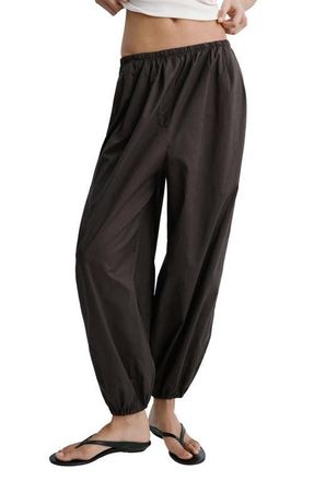 Mango Cotton Balloon Pants in Chocolate at Nordstrom, Size 6