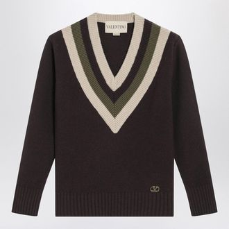 Valentino Brown/Beige Wool Sweater