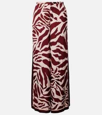 Poupette St Barth Pantaloni palazzo Clea con stampa animalier