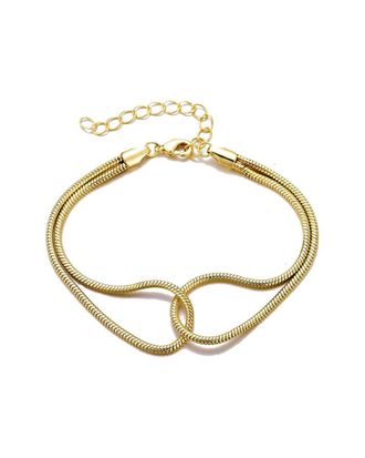 Adornia 14K Plated Interlocking Rope Chain Bracelet