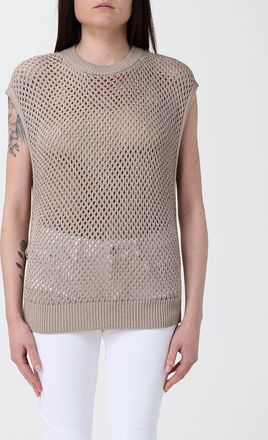 Dondup Maglia in cotone lino e viscosa a rete Dondup