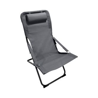 Mobili Rebecca Silla Reclinable Plegable Rebecca Mobili Ukpa 88x63x83 Poli&eacute;ster Acero Gris Oscuro