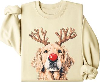 Generic Golden Retriever Christmas Sweatshirt Golden Retriever Reindeer Christmas Sweatshirt Ugly Christmas Shirt Xmas Sweatshirts for Women