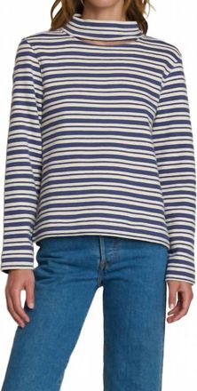 Nation Ltd Delphine Soft Brushed Sweatshirt In Tossed Stripe