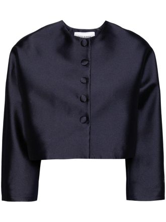 Dice Kayek cropped jacket - women - Silk - 38 - Blue