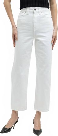 Khaite Shalbi High Rise Straight Leg Jean In White