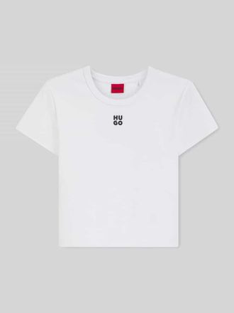 HUGO BOSS Slim Fit T-Shirt aus Baumwoll-Mix Modell DELANOR in Offwhite, Gr&ouml;&szlig;e XL