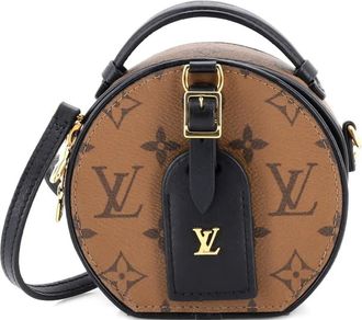 Louis Vuitton Borsa a tracolla Boite Chapeau mini in tela Monogram Reverse - Marrone