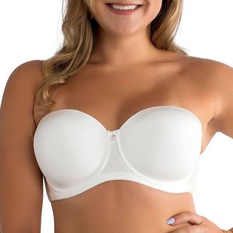 Affinitas Elise Strapless Bra in Pearl White at Nordstrom, Size 40Ddd