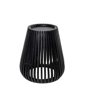 Koketto Home Mesa madera mango negra con base de listones, 50 cm