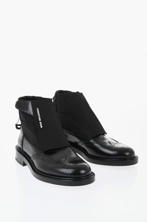 Dior Stivaletti Derby Brogue in Pelle e Tessuto con Chiusura a Strappo e Coulisse Regolabile Dior