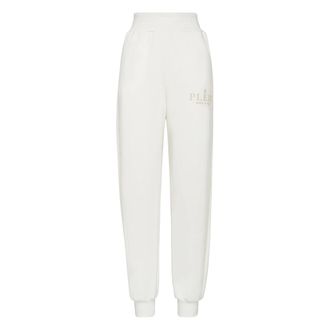 Philipp Plein Joggingbroek Iconic - Dames - Sweatpants - Wit - L - Katoen - Broeken