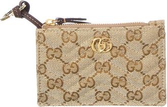 Gucci Gg Marmont Zip Gg Canvas & Leather Key Pouch