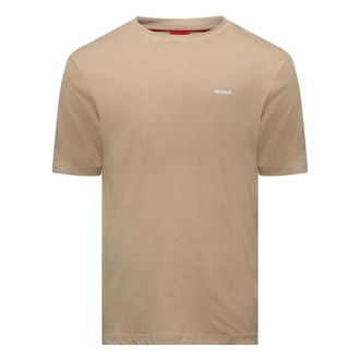 HUGO BOSS Hugo Heren borst Logo Regular T-Shirt (Beige)