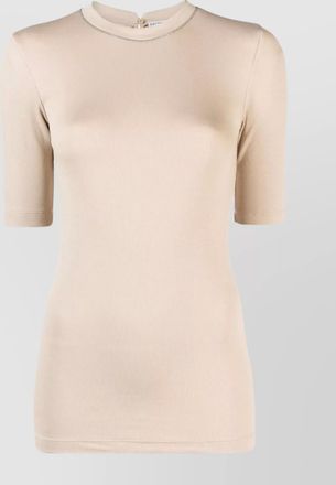 Brunello Cucinelli ribbed cotton blend crew neck t-shirt