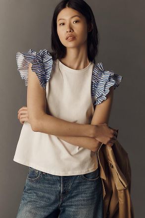 English Factory Ruffle Sleeve Top