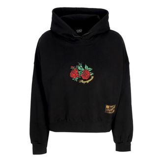 PROPAGANDA Zwarte Croptop Hoodie met Voorzak - Dames - Hoodies - Zwart - L - Katoen - Hoodies & sweatvesten
