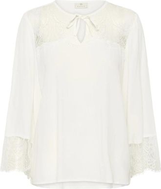 Kaffe KAapril Lace Blouse - Dames - Blouses - Wit - S - Overhemden