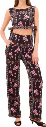 Misa Rita Straight Leg Pant In Midnight Lattice