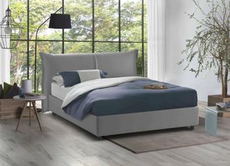 Dmora Dmora - Cama Matrimonial Darabon, Cama Contenedor Con Revestimiento De Tela, 100% Made In Italy, Apertura Frontal, Adecuado Para Colch&oacute;n Cm 160x190, G
