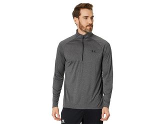 Under Armour UA Tech 1/2 Zip Mens Clothing Carbon Heather/Black : XL, Polyester