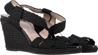 Ferragamo Womens Straw Espadrille Wedge Sandal (Authentic Pre-Loved)