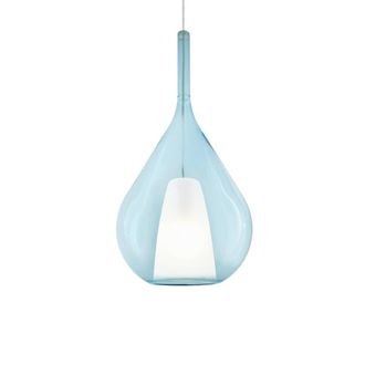 Netlighting Kalique Ill 28cm Teardrop Dome Pendant Ceiling Light Sky Blue 1x E27