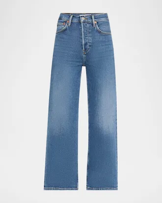 Re/Done High Rise Wide-Leg Cropped Jeans