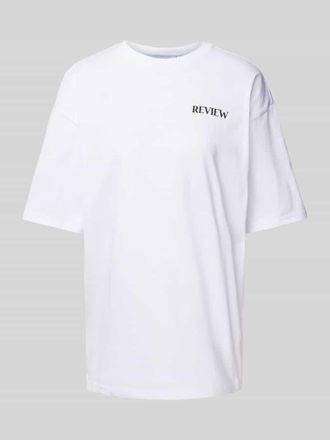 Review T-Shirt mit Label-Print in Weiss, Gr&ouml;&szlig;e XS