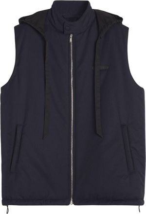 Lanvin detachable-hood gilet - men - Polyamide/Cotton - 50 - Blue