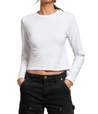 perfectwhitetee Jamie Long Sleeve Crew Neck Tee In White