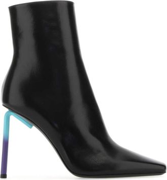Off-white Black Leather Ankle Boots