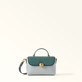 Furla Moonlight Borsa A Mano Toni Edera Green Pelle Di Vitello A Blocchi Di Colore Sydney Donna